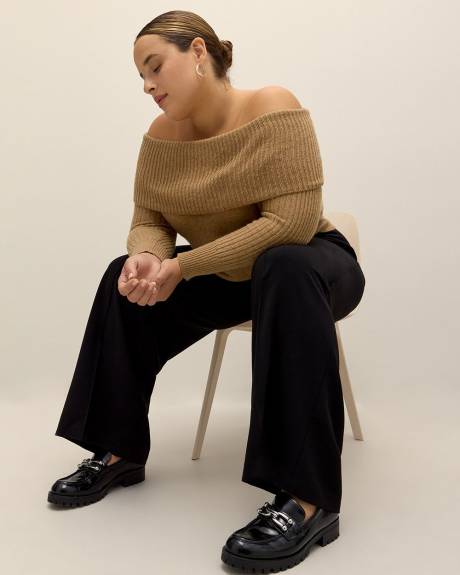 Folded-Over Off-Shoulder Sweater - Addition Elle