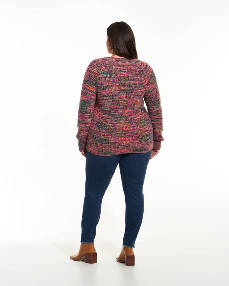 Pull à col en V et mailles de fantaisie - Addition Elle