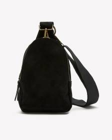 Sac à bandoulière noir en suède synthétique