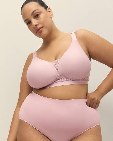 Soutien-gorge contour lilas avec dentelle, sans armatures - ti Voglio