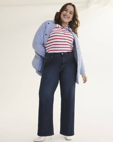 Responsible, Petite, Curvy-Fit High-Rise Wide-Leg Jeans, Dark Wash - d/C Jeans