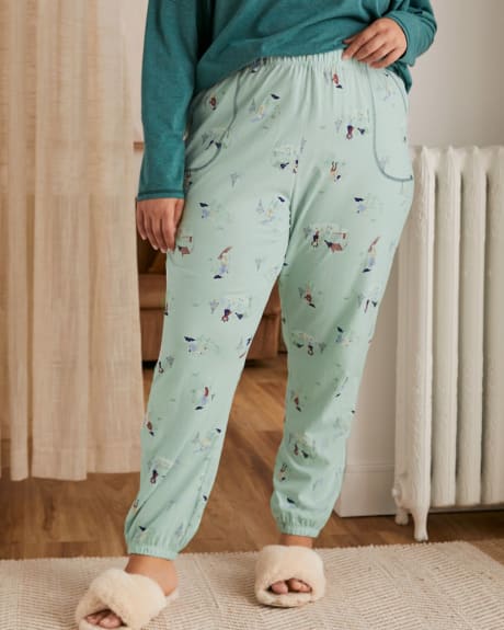 Pantalong de jogging pyjama en coton jersey - tiVOGLIO
