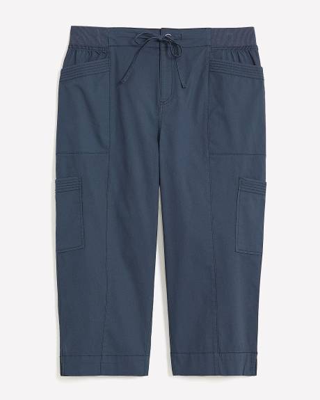 Cotton Capri with Ribbed Waistband