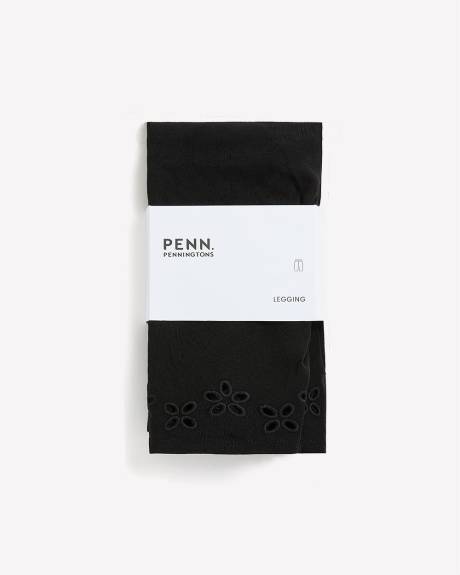 Black Bike Short with Embroidered Hem - PENN. Essentials