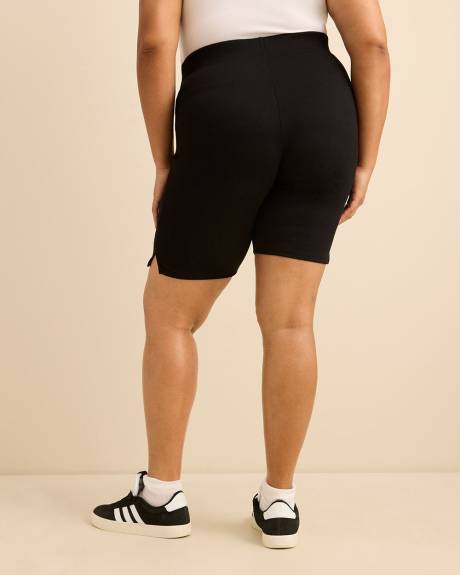 Textured Geo Bike Short With Side Slit