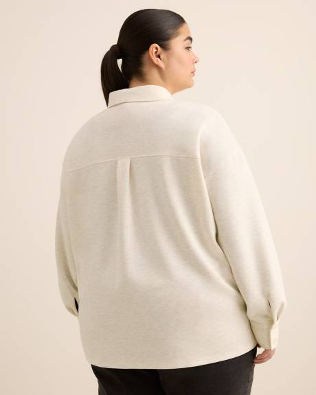 Buttoned-Down Stretch Knit Shirt