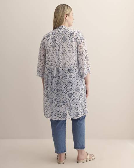 Printed Dropped-Shoulder Tunic Overpiece