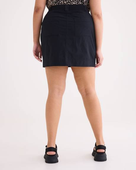 Cotton Skort With Ribbed Waistband