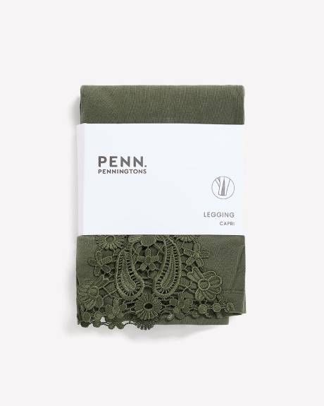 Fashion Capri Legging with Crochet Hem - PENN. Essentials