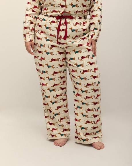Holiday Teckel Flannel Pyjama Set - ti Voglio
