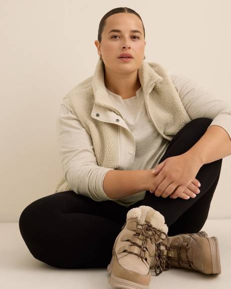 Haut tunique en tricot français avec détails côtelés - Active Zone