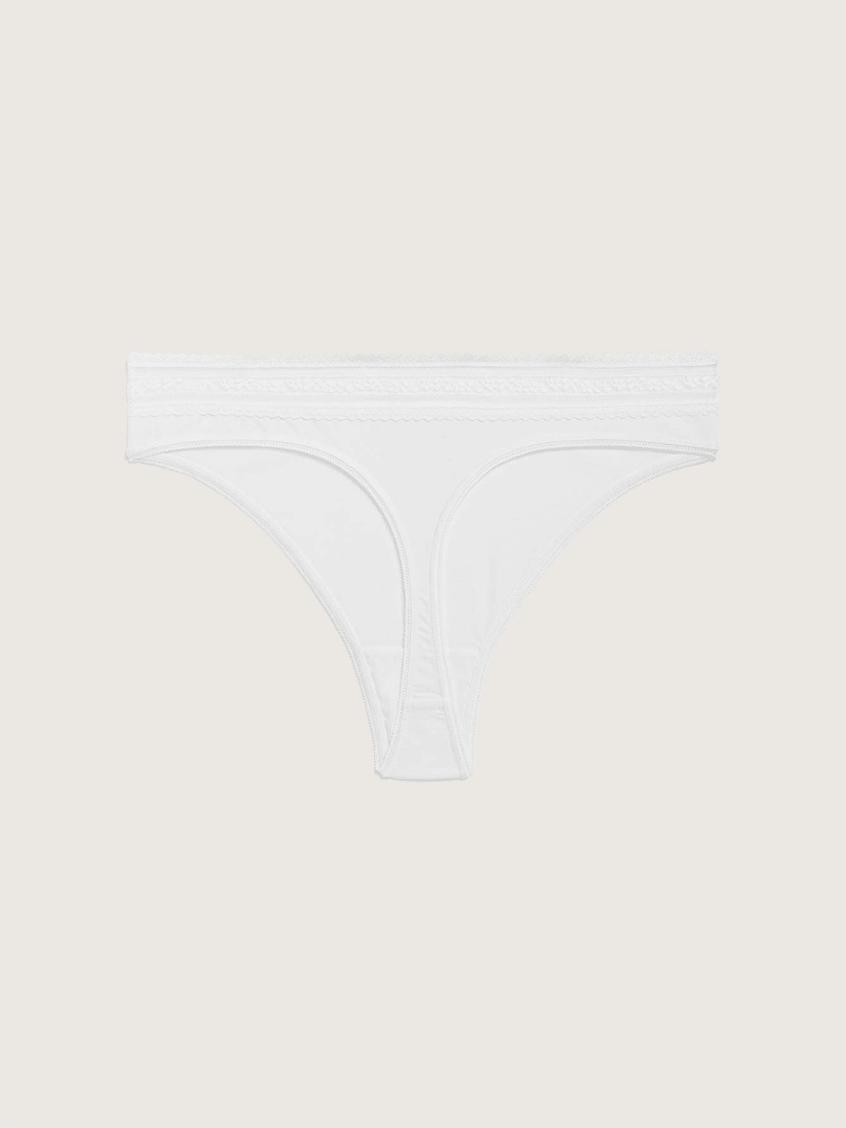 Solid Cotton Thong Panty