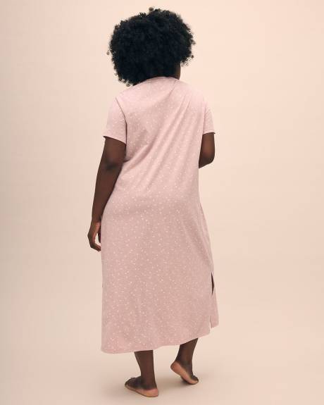 Robe de nuit longue lilas fleurie - ti Voglio