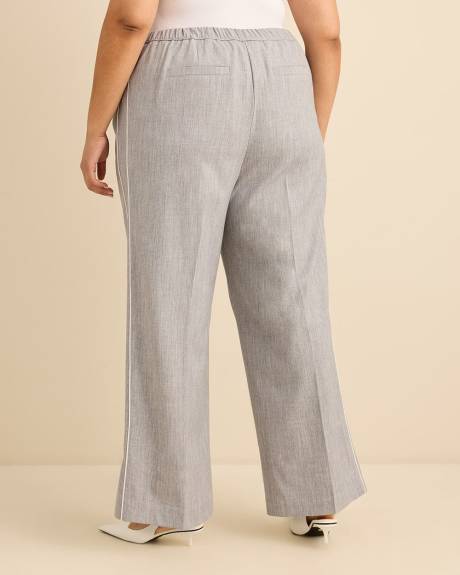 Heathered Pull-On Wide-Leg Pant