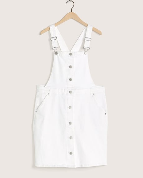 Denim Pinafore Dress, White Wash - Addition Elle
