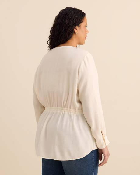 Buttoned Down Cinched-Waist Shirt