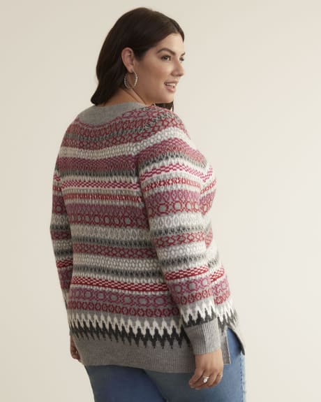All-Over Fair Isle V-Neck Sweater