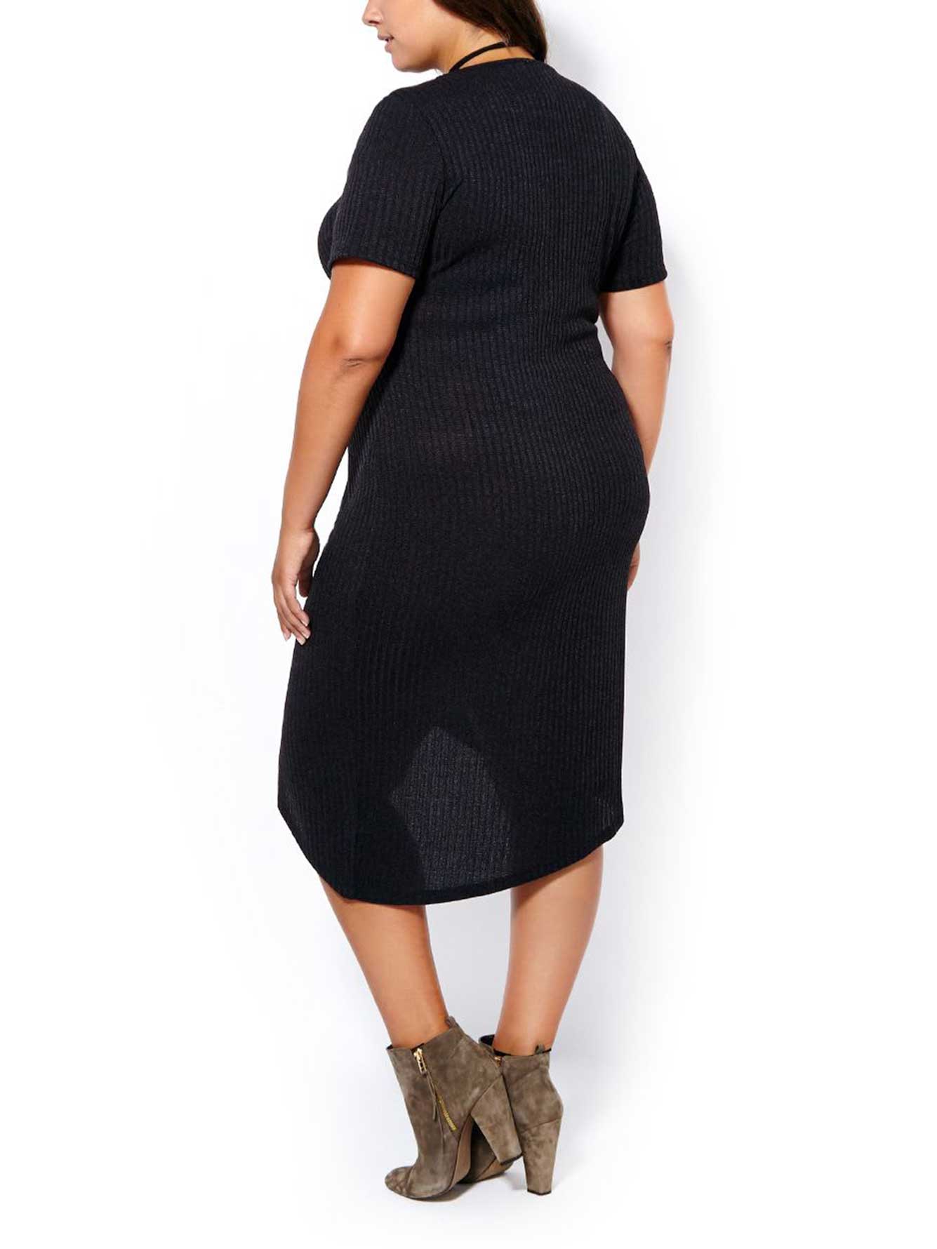 Short Sleeve Knit Black Dress Penningtons
