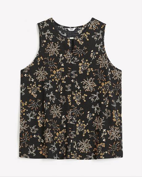 Sleeveless A-Line Knit Top with V-Opening
