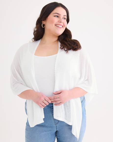 Knitted Cape with Picot Trim