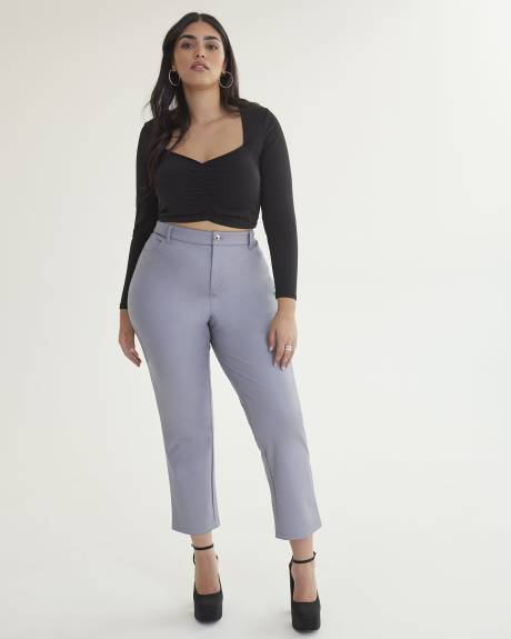 High-Waisted Straight-Leg Faux Leather Pant - Addition Elle