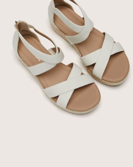 Extra Wide Width, Criss Cross Wedge Sandals