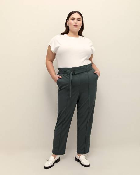 Paper Bag Tapered-Leg Pants