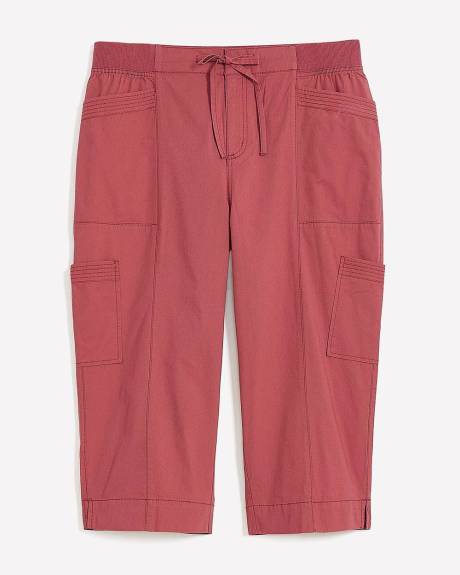 Cotton Capri with Ribbed Waistband