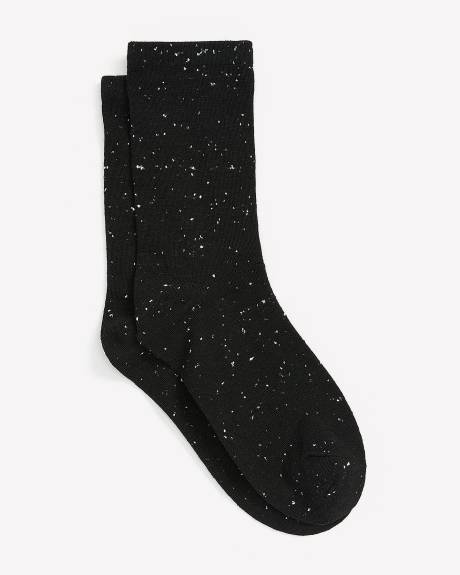 Chaussettes noires en tricot à boutons