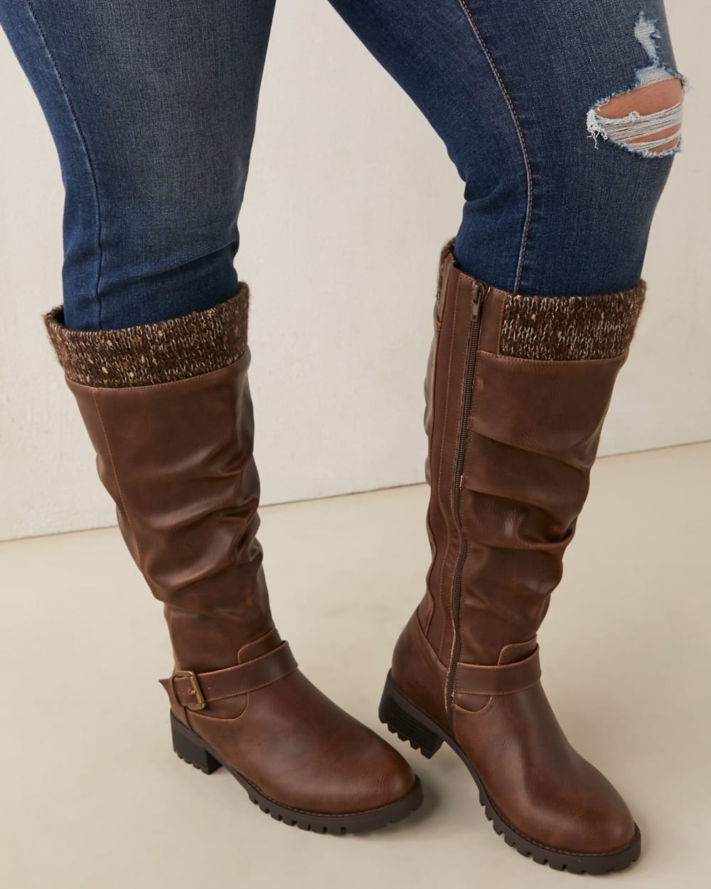 bottines plissées femme