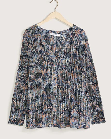Printed Blouse With Pleats - In Every Story