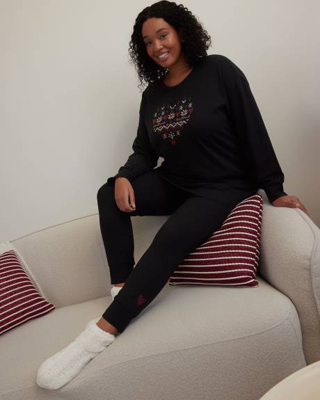 Fair Isle Heart Tunic Pyjama Set - ti Voglio