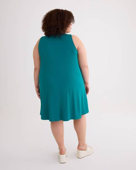 Robe évasée en tricot côtelé sans manches avec poches, tissu responsable