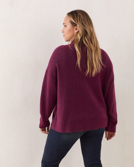 Long Sleeve Sweater With Zipped Mock Neck - In Every Story