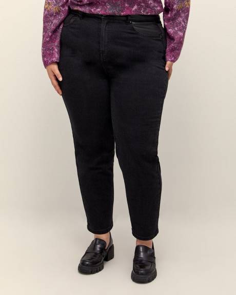 Responsible, 1948-Fit Slim-Leg Jeans with Faux-Leather Trim, Black - d/C JEANS