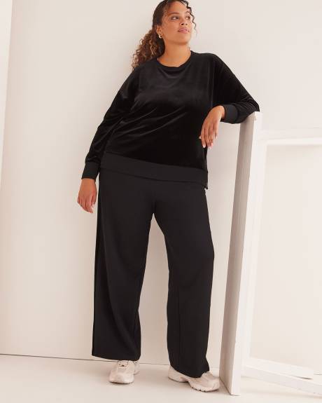 Velvet and French Terry Wide-Leg Pant - Active Zone