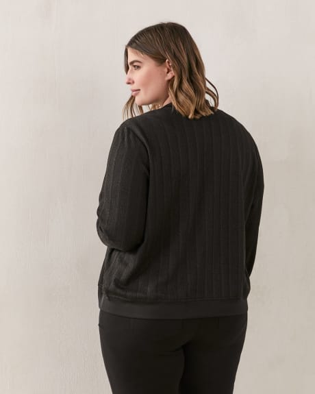 Metallic Bomber Jacket With Zipper Closure - In Every Story