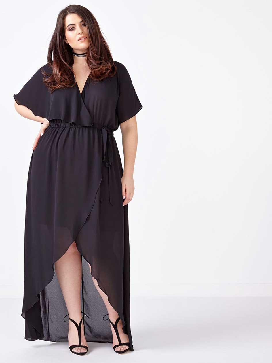 MELISSA McCARTHY Short Sleeve Wrap Maxi Dress | Penningtons