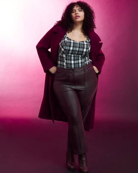High-Waisted Straight-Leg Faux Leather Pant - Addition Elle