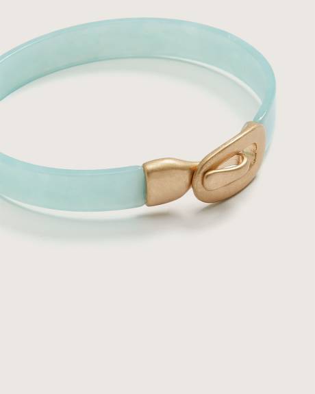 Cuff Bangle with Metal Hook Closure