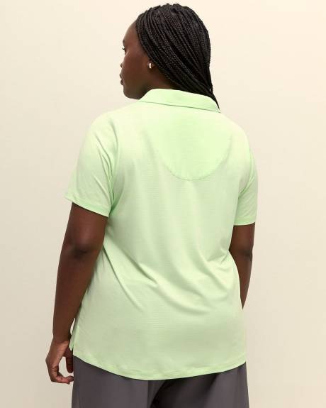 Heather Short-Sleeve Zip Polo Top - Active Zone