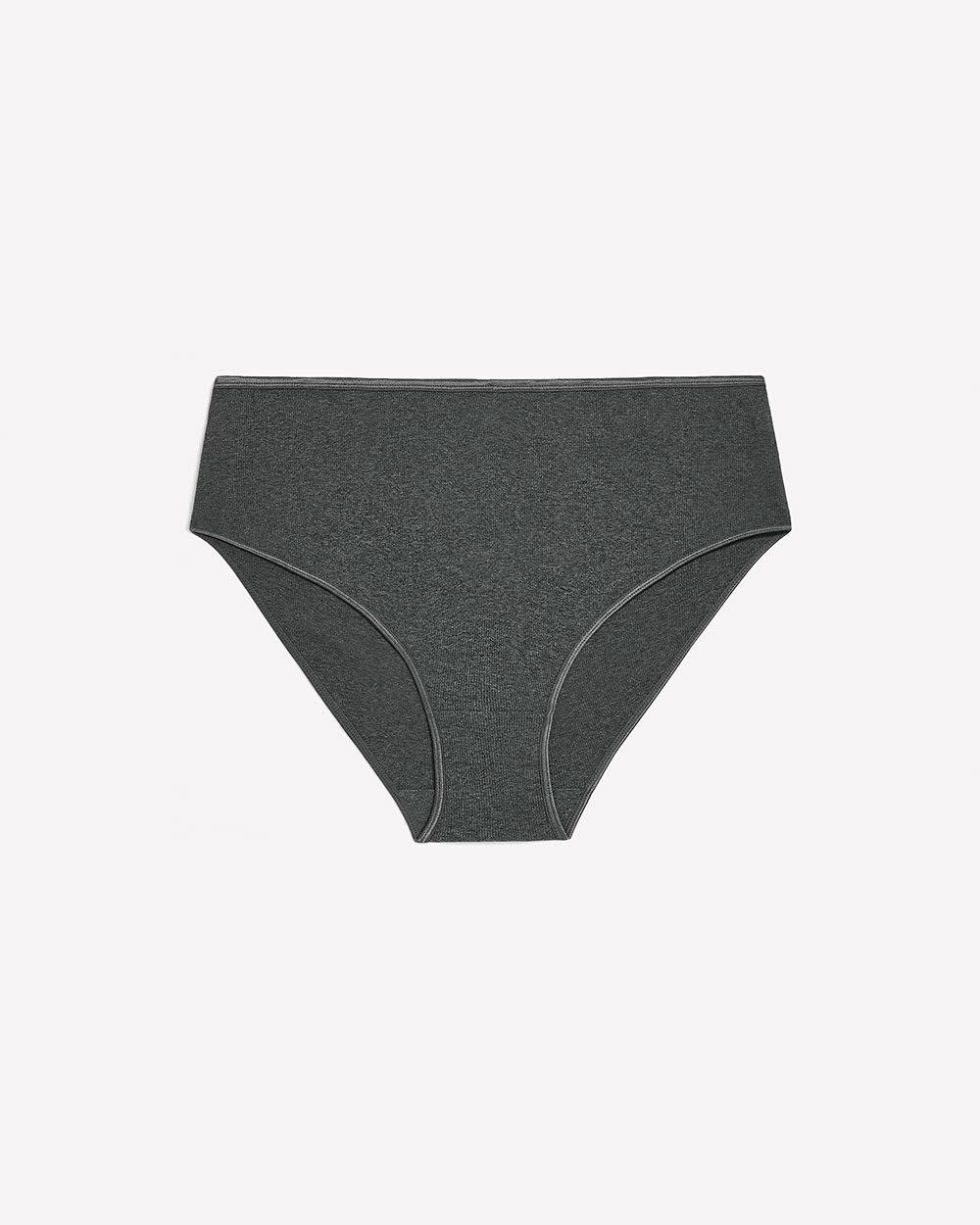 High-Cut Heather Grey Rib Brief - ti Voglio