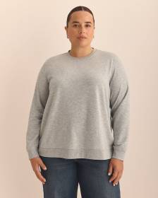 Boyfriend-Fit Long-Sleeve Crewneck Sweatshirt