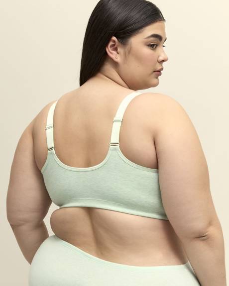 Front-Closure Mint Heather Cotton Bra - ti Voglio