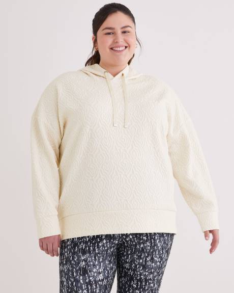 High-Low Textured Hoodie - Active Zone