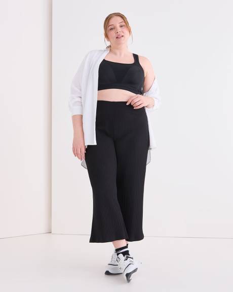 Wide-Leg Cropped Pant with Crossover Waistband - Active Zone