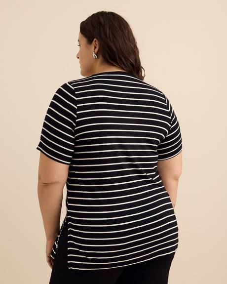 Tunique &agrave; col en V et manches courtes - Essentiels PENN.