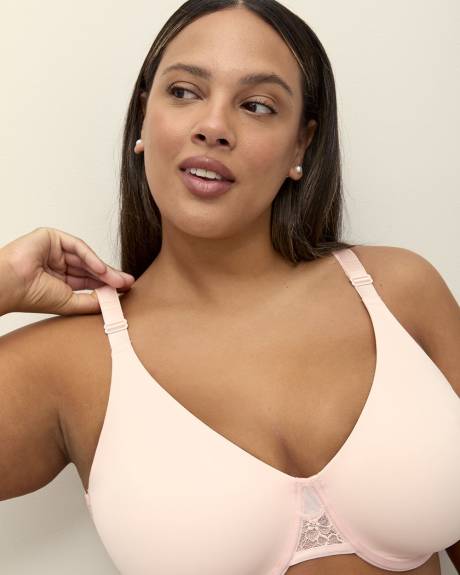 Soutien-gorge rose non doublé avec ailes en dentelle, avec armatures - ti Voglio