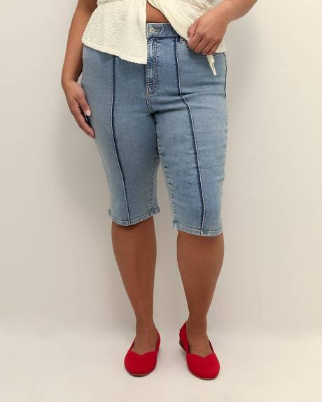 Curvy-Fit Pintuck Denim Capri - d/C JEANS