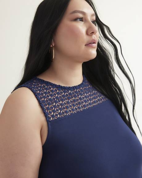 Responsible, Sleeveless Knit Top with Crochet